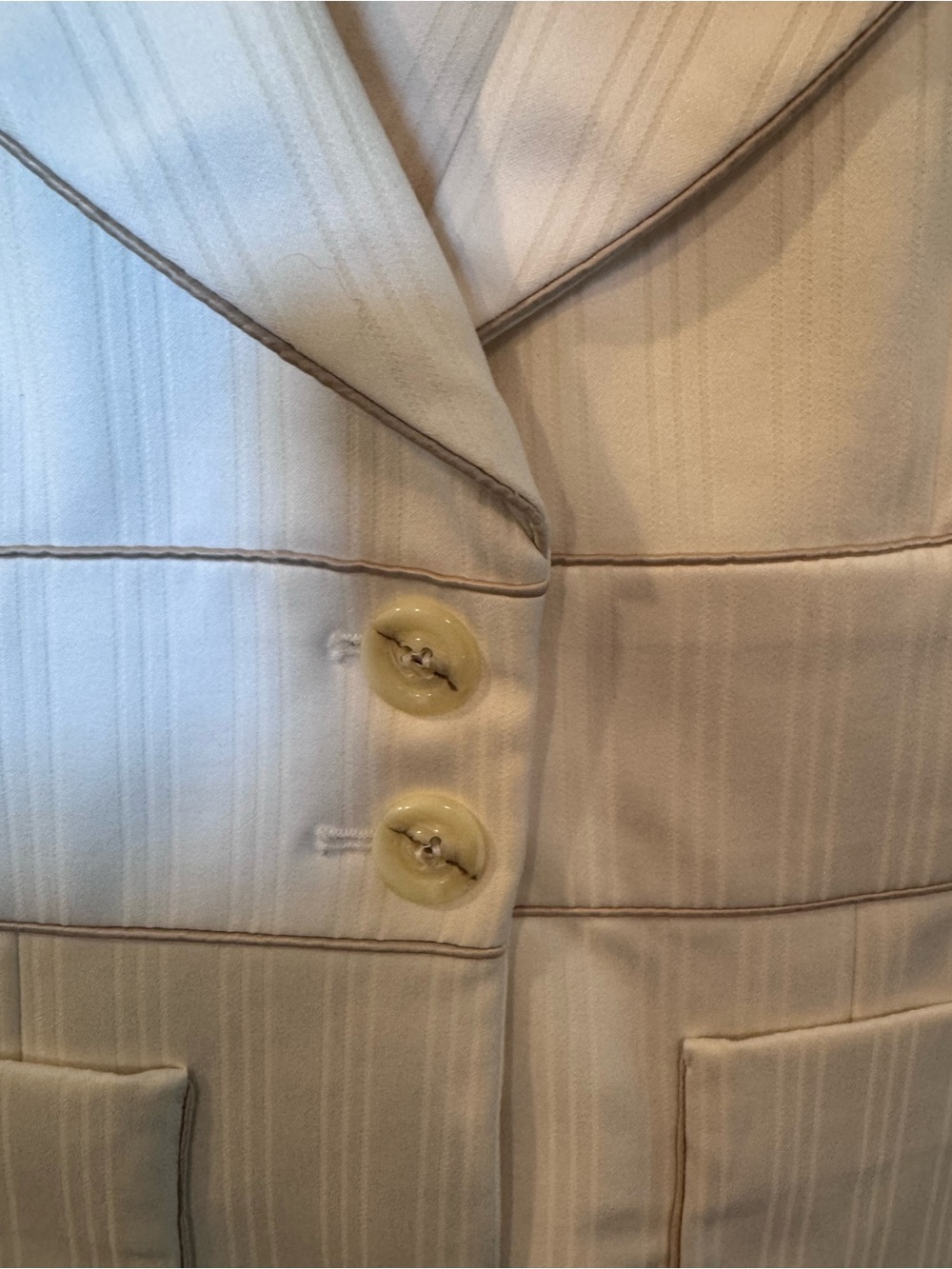 Bebe White Pinstripe Pant Suit Set NWOT Blazer Size 6 Pants Size 2 Career Chic - Picture 5 of 11